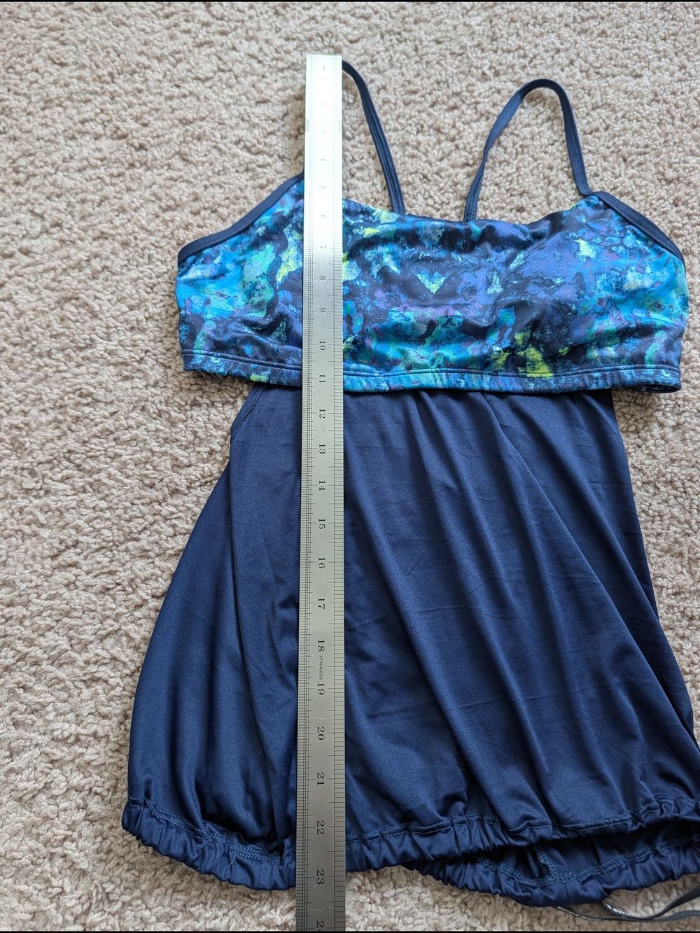 Nike Swim Women's Navy Swim Floral Layered Tankini Top Size Medium - Picture 9 of 9